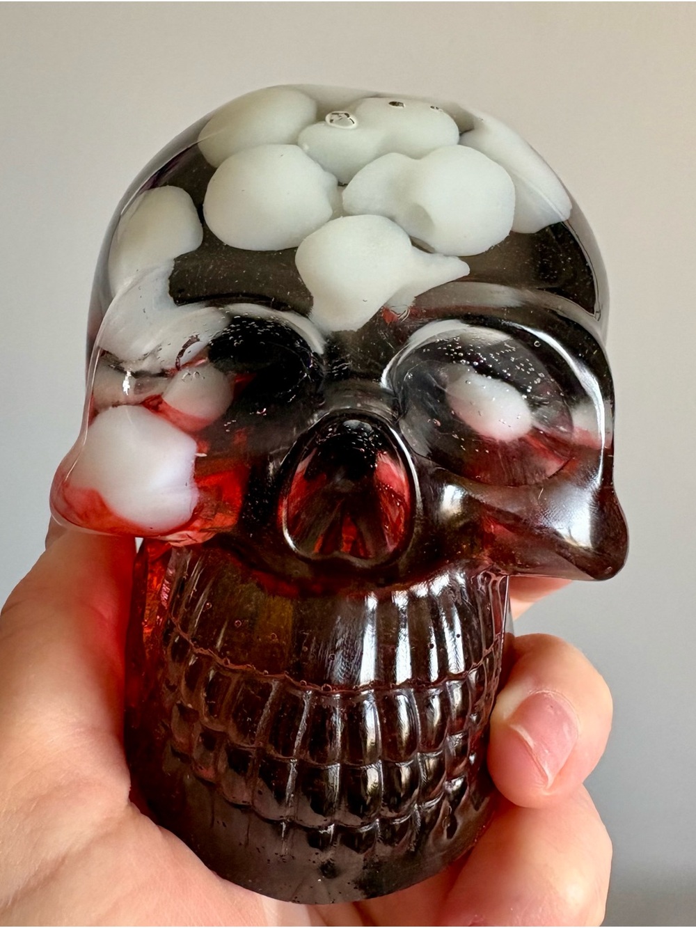 Decorative Resin Skull Art - Glowing embedded skulls